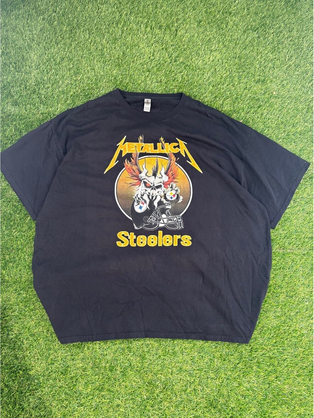 Metallica Steelers Heavy Cotton Black T-Shirt Mens Size 3XL